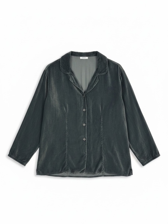 CP Shades Tops - CP Shades Velvet Button-Up Shirt Jewel Green Women’s Medium Sausalito